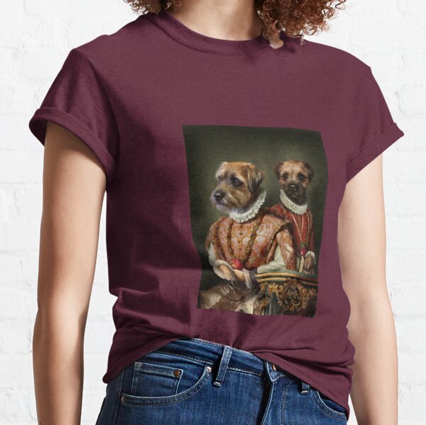 Border Terrier Dog Portrait - Holly and Ivy Classic T-Shirt