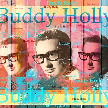 aesthetic buddy holly portrait, rockabilly music | Poster