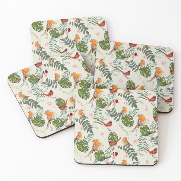 Item preview, Bird titmouse pattern vintage retro branches plants designed and sold by Onair555.