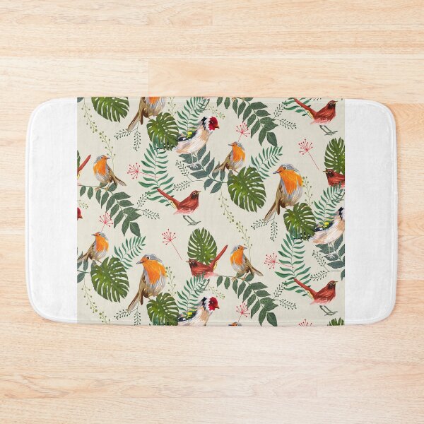 Item preview, Bird titmouse pattern vintage retro branches plants designed and sold by Onair555.