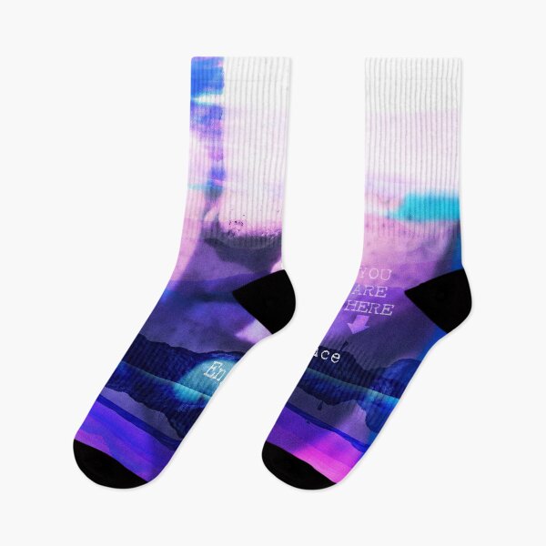 Item preview, you are here blue vaporwave inspired aesthetic art + enjoy the silence designed and sold by Saburkitty.