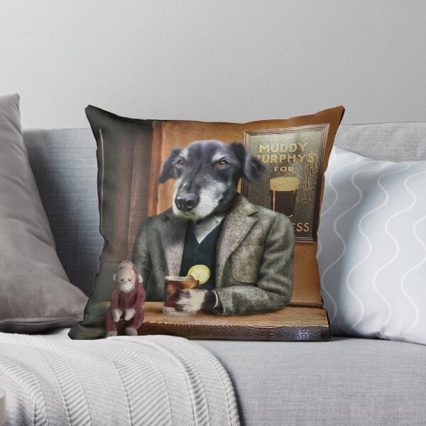 Dog Portrait - Guiness Throw Pillow