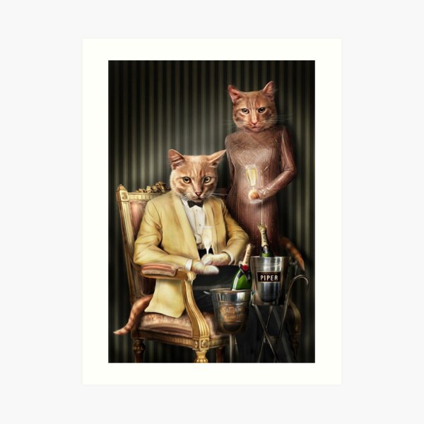 Cat Portrait - Moet and Piper Art Print