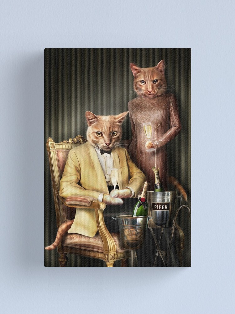 Alternate view of Cat Portrait - Moet and Piper Canvas Print