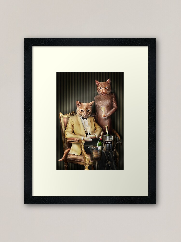 Alternate view of Cat Portrait - Moet and Piper Framed Art Print