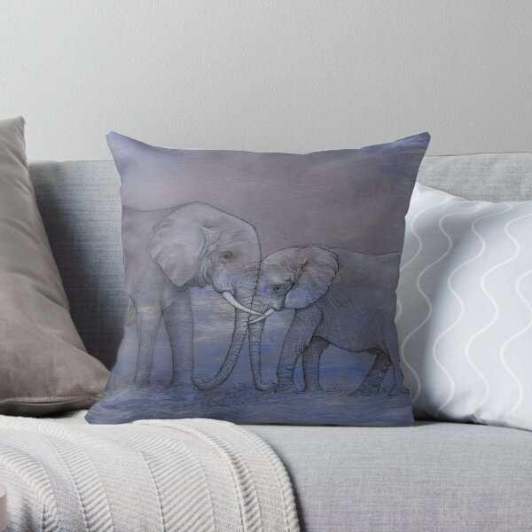 Elephant Love Throw Pillow