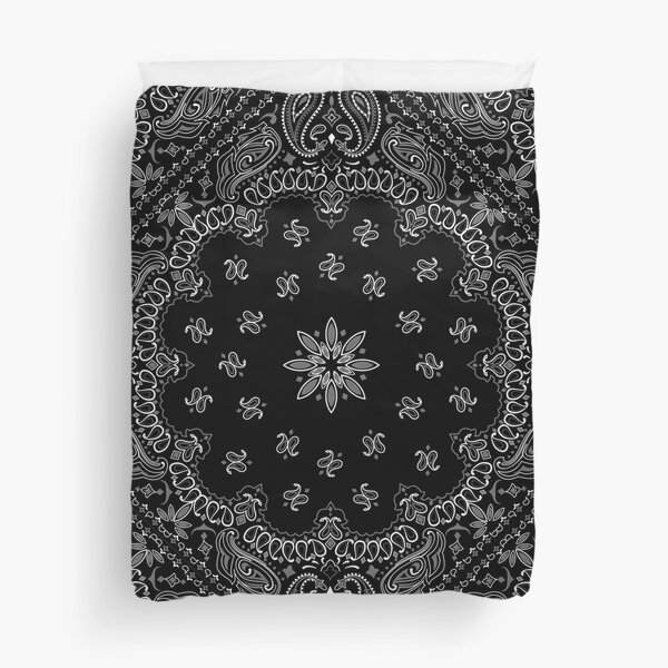 Black Bandanna Pattern Duvet Cover