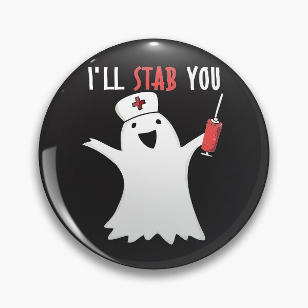 Item preview, I will stab you nurse ghost with syringe, Halloween nursing humor gifts for nurses  designed and sold by alenaz.