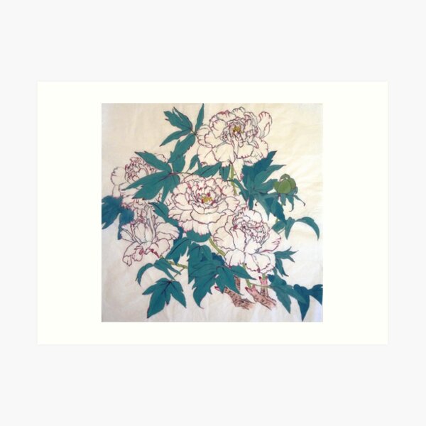 White Peonies Art Print