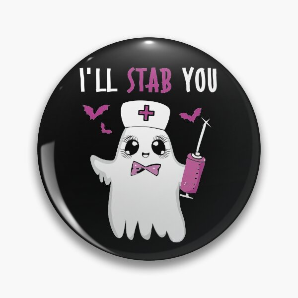 Item preview, I will stab you Halloween nurse ghost cute pink syringe funny nursing spooky costume goth style   designed and sold by alenaz.