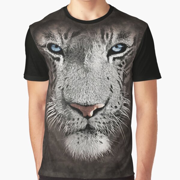  New White Tiger 3D Face Men's T-Shirt Black : Clothing, Shoes &  Jewelry