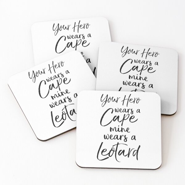 Artikelvorschau, Your Hero Wears a Cape Mine Wears a Leotard Gymnastics Quote entworfen und verkauft von TNDesignStudio.