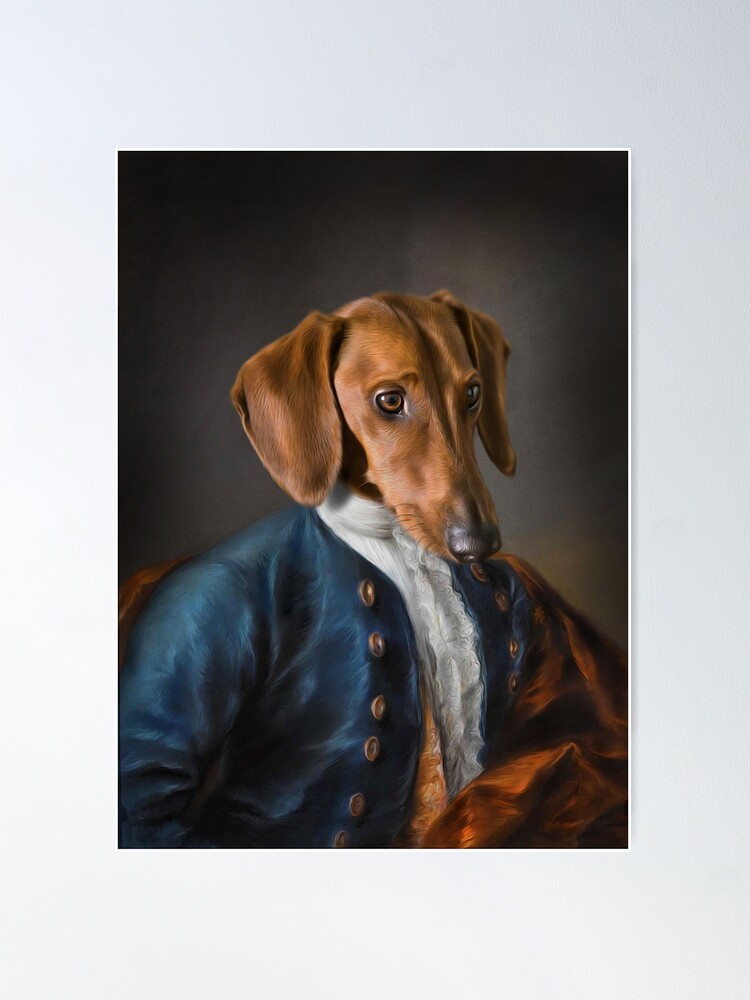 Thumbnail 1 of 3, Poster, Short Haired Dachshund Portrait - Rueben designed and sold by carpo17.