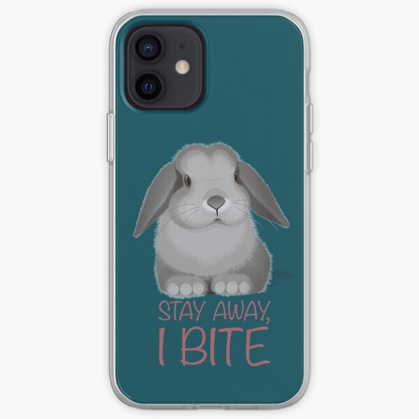 Stay away, I bite. Personal space for bunnies. iPhone Soft Case