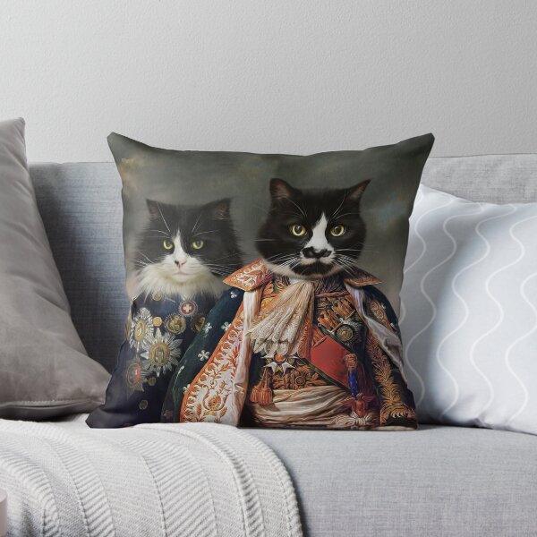 Cat Portrait - Michael and Hero Throw Pillow