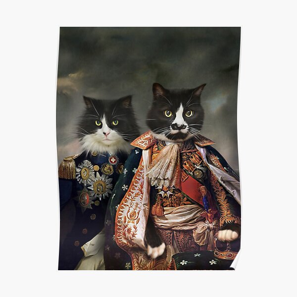 Cat Portrait - Michael and Hero Poster