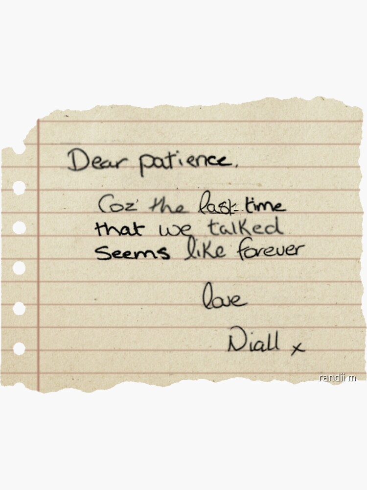 Niall Horan Dear Patience Lyrics Photographic Print for Sale by