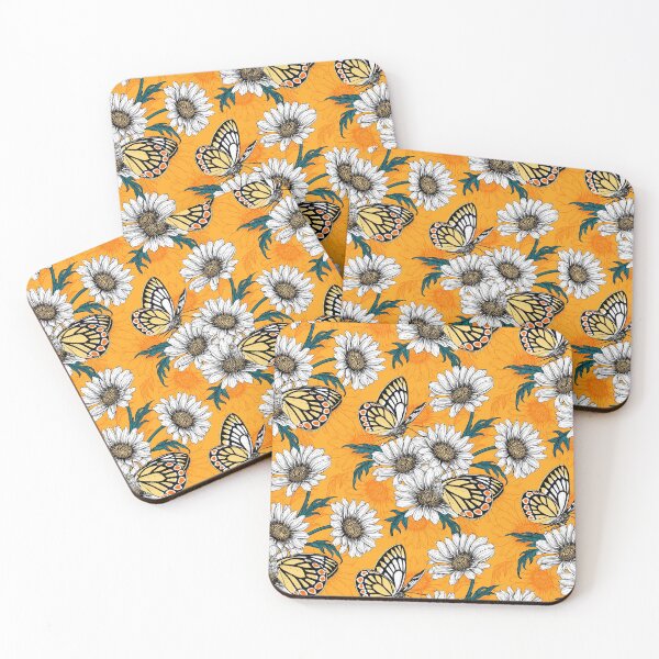 Item preview, Jezebel butterflies and daisy flowers designed and sold by Katerina Mitkova Kirilova.