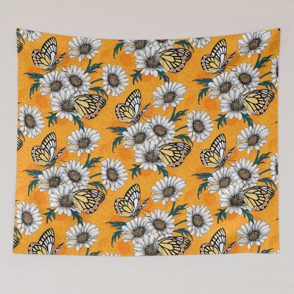 Item preview, Jezebel butterflies and daisy flowers designed and sold by Katerina Mitkova Kirilova.
