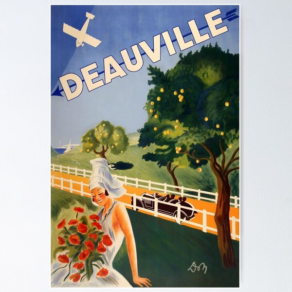 Item preview, Deauville vintage travel poster designed and sold by stickart-marek.
