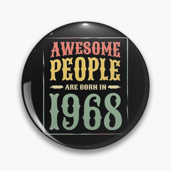 Item preview, Awesome people are born in 1968 51st Birthday Gift in Vintage Design  designed and sold by alenaz.