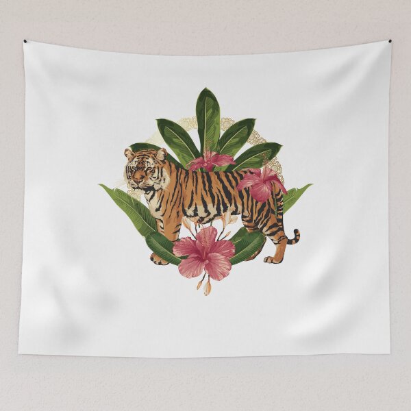 Item preview, Wild Floral Tiger T shirt, Tiger Fashion Graphic Design Gifts T-Shirt designed and sold by belmahdy.