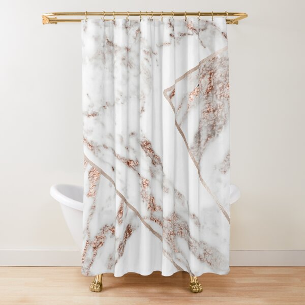 rose gold shower curtain