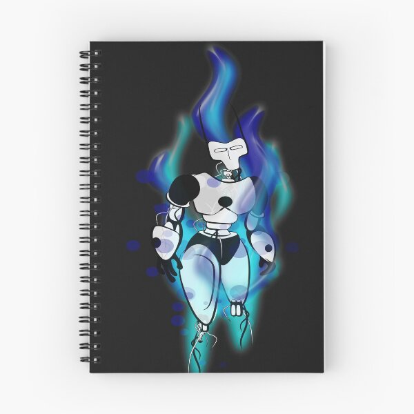 Item preview, Mechanoid rising from the ashes: Cyborg Robot in blue flames designed and sold by MangojellyLabs.