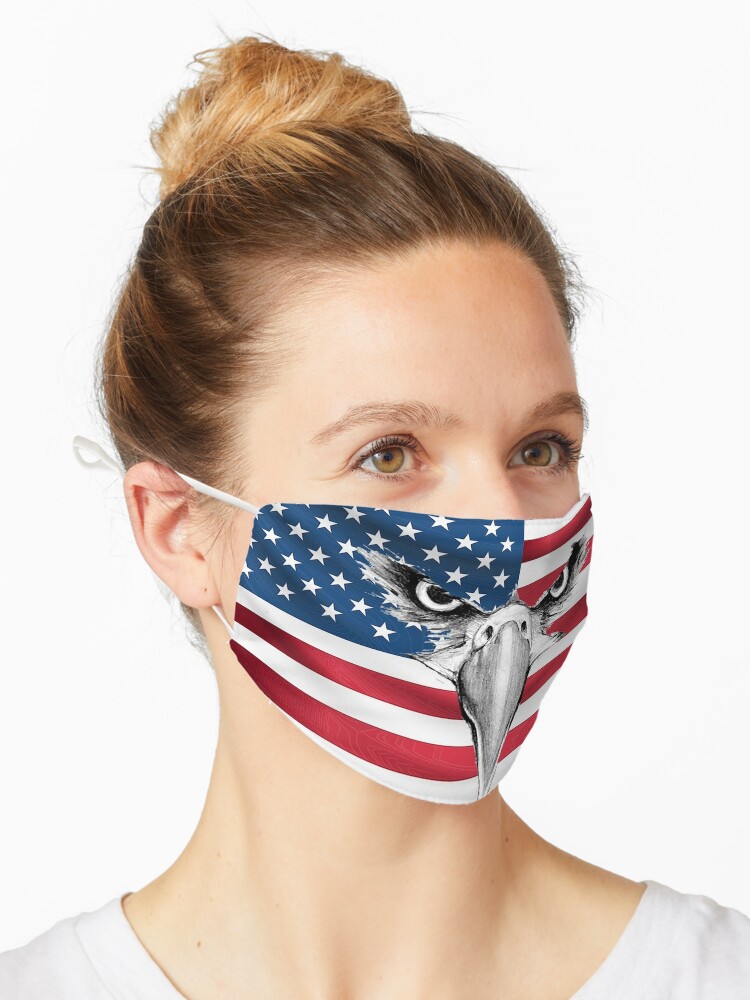 Masque Drapeau Americain Avec Aigle Par Barbny Redbubble