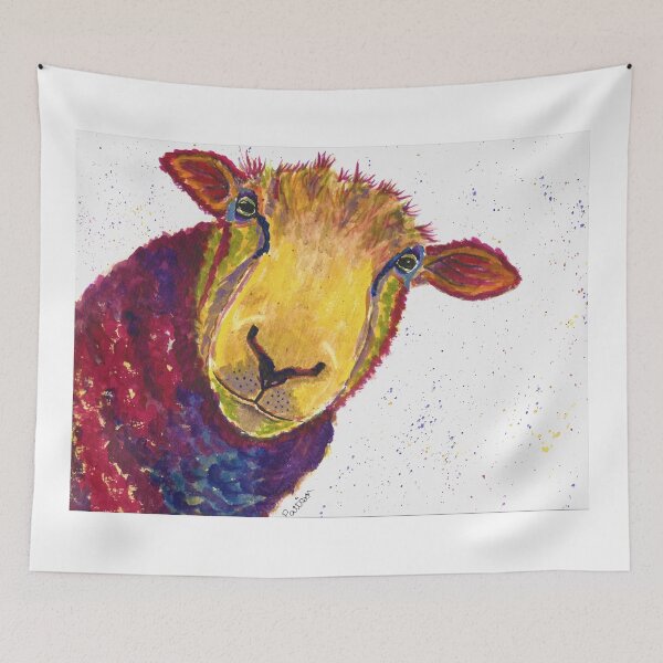 Item preview, Bright and colourful cheeky sheep designed and sold by EmmaPattisonArt.