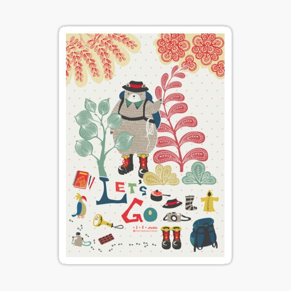 Bear Travel - Let's Go Sticker