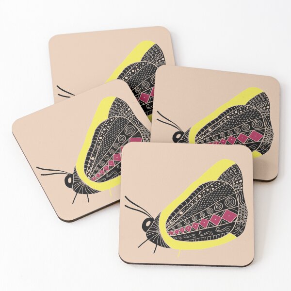 Item preview, Folk Art Butterfly Black Yellow Pink designed and sold by mcshirtface.