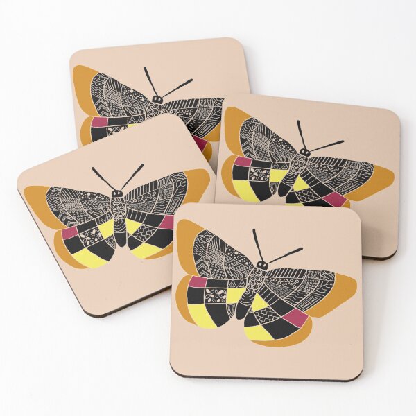 Item preview, Folk Art Butterfly Black Orange Pink designed and sold by mcshirtface.