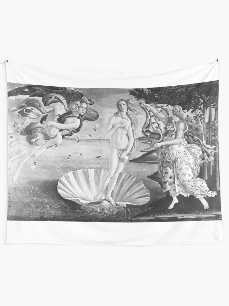 Kopie Der Geburt Der Venus Botticelli Schwarz Und Weiss Wandbehang Von Raidman Redbubble