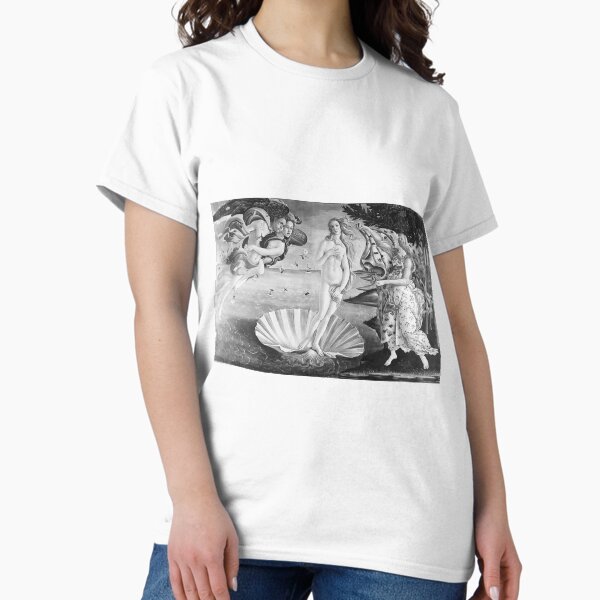 Aperçu de l'œuvre La Naissance de Vénus - Botticelli Noir et blanc créée et vendue par raidman.