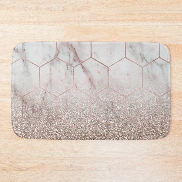 Item preview, Glitter ombre hex - soft pink marble & rose gold glitter designed and sold by marbleco.