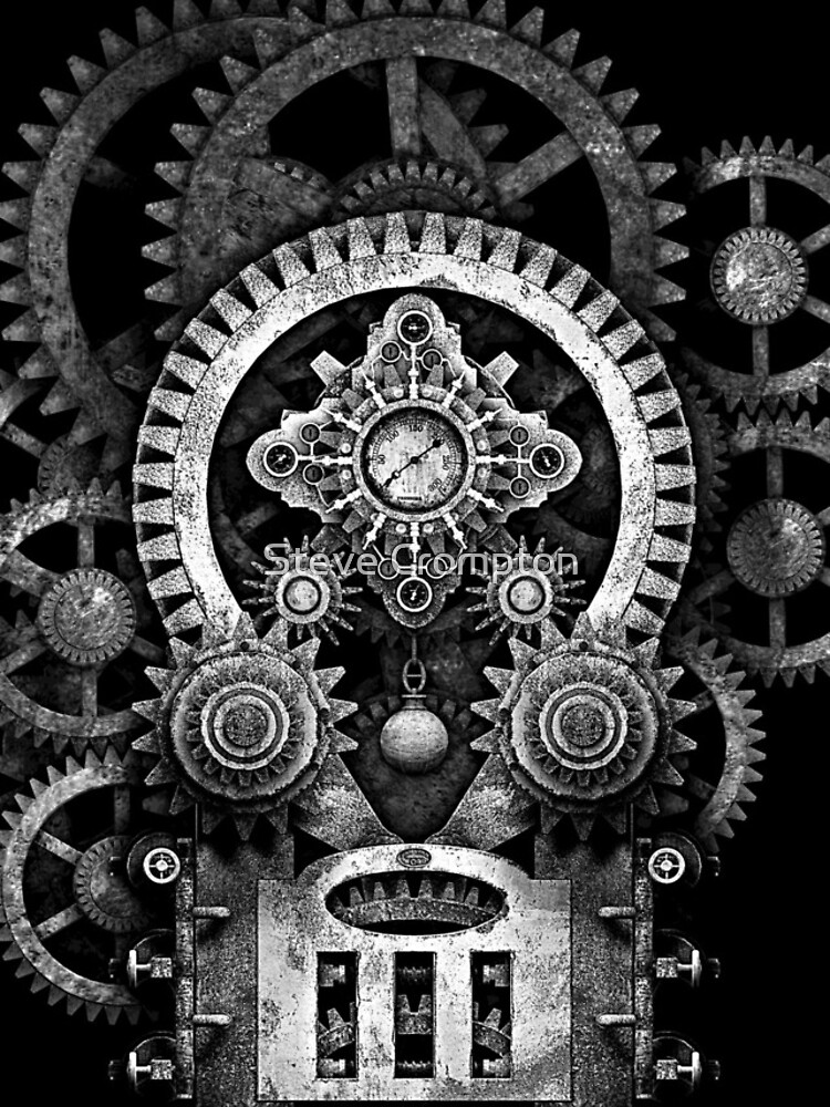 Infernal Steampunk Vintage Machine #2B Monochrome Version by SC001