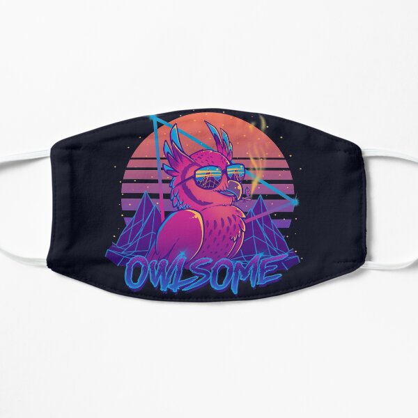 Owlsome - Owl Awesome Bird Retrowave 80s Flat Mask
