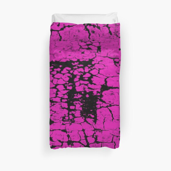 Crackle texture in fuschia Duvet Cover