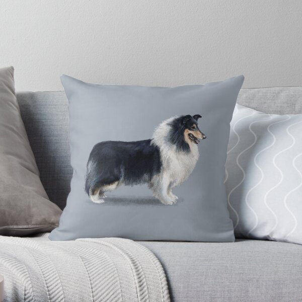 Tri Coloured Rough Collie Throw Pillow