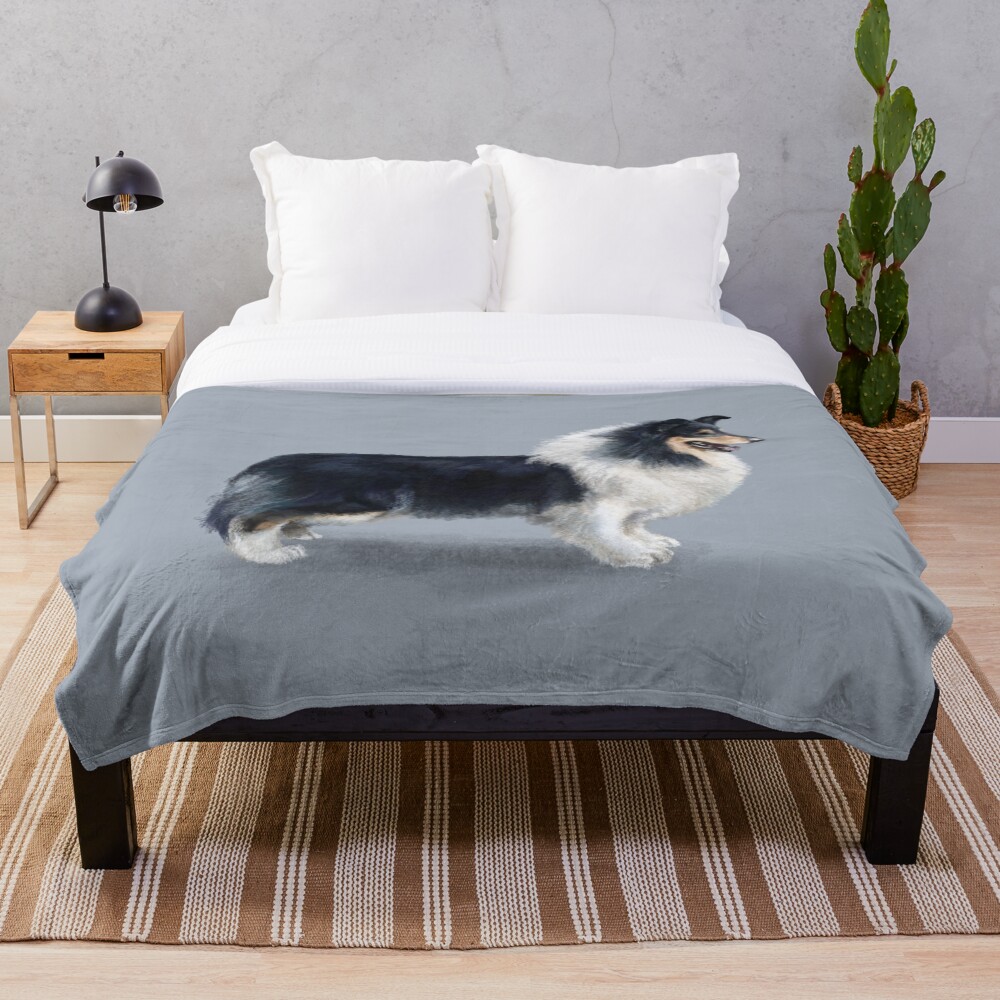 Tri Coloured Rough Collie Throw Blanket