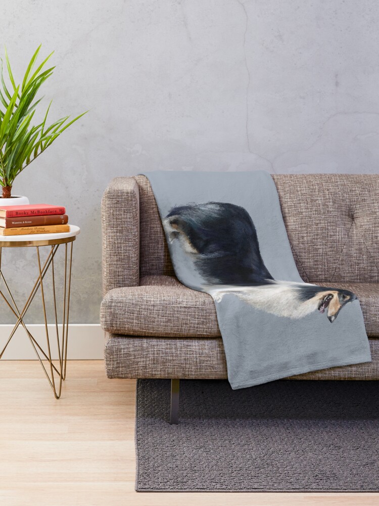 Alternate view of Tri Coloured Rough Collie Throw Blanket