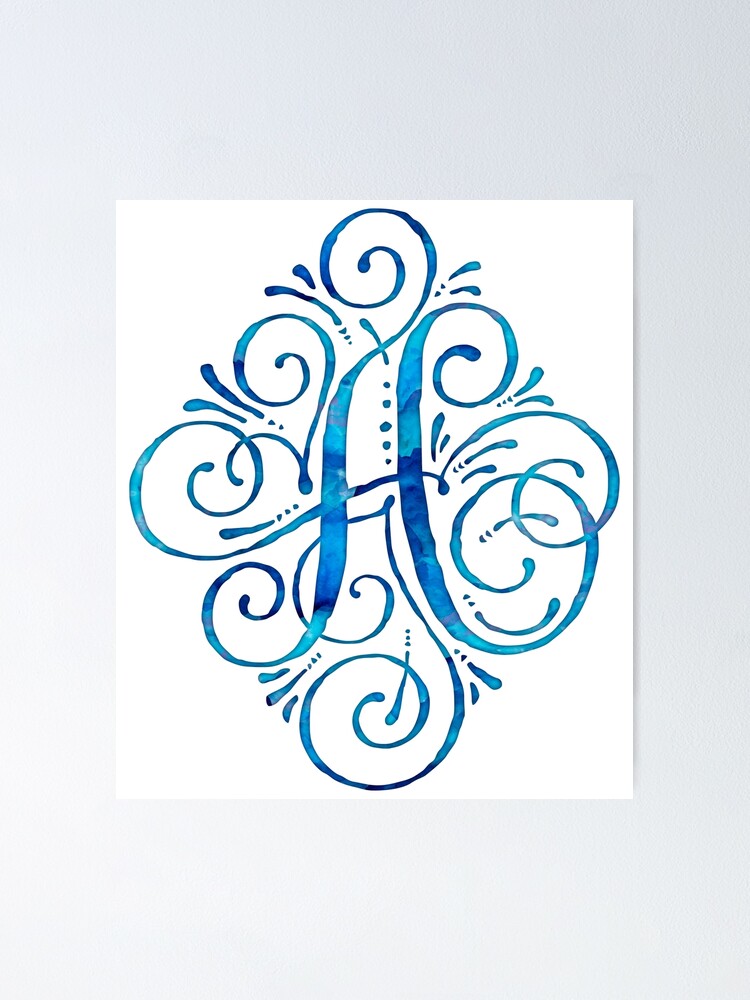 Monogram Watercolor Calligraphy AJM Essential T-Shirt for Sale by