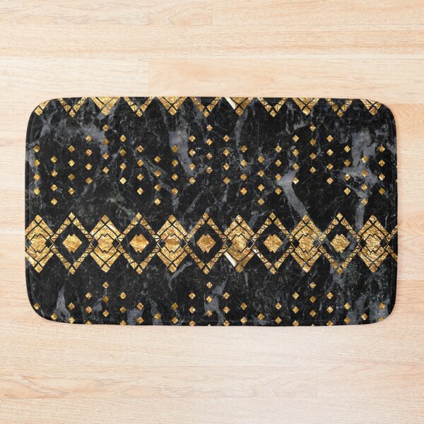 Item preview, Golden tribal geo II - black marble designed and sold by marbleco.
