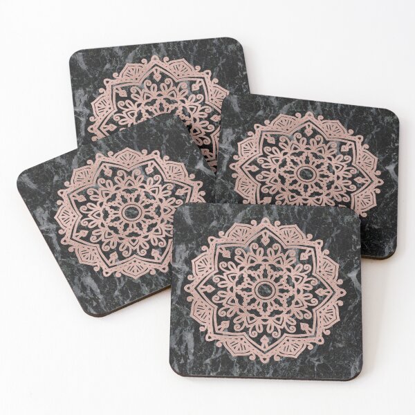 Item preview, Rose gold mandala - striking black marble designed and sold by marbleco.