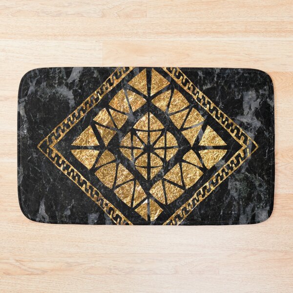 Item preview, Golden tribal geo - black marble designed and sold by marbleco.
