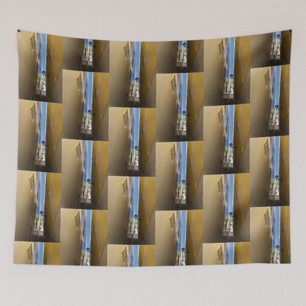 Item preview, Glossy Uphill Reflections - Golden Yellow Tile Mirror Reflecting the Sky designed and sold by Georgia Mizuleva.