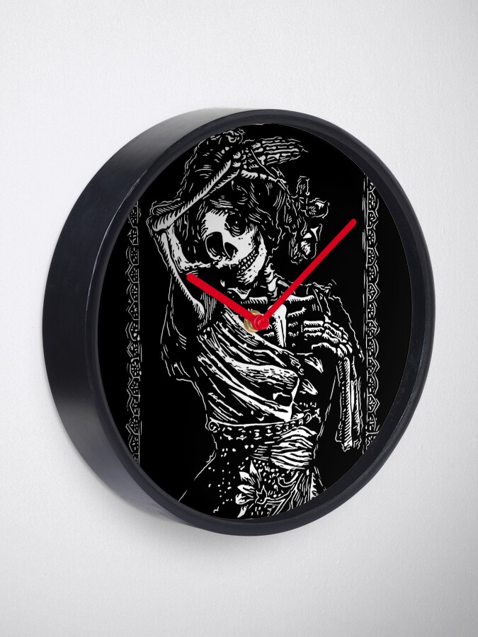 Alternate view of Day of the Dead - Queen of Clubs Clock