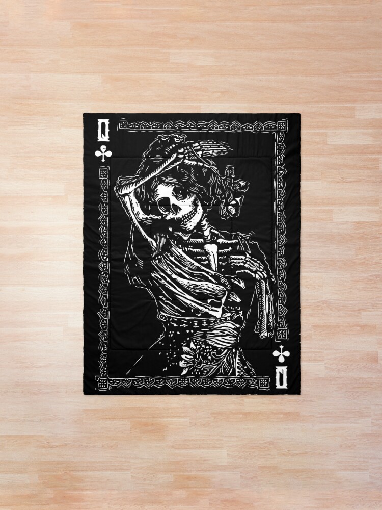 Alternate view of Day of the Dead - Queen of Clubs Comforter