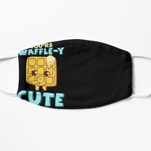 Funny You're Waffle-y Cute Waffle Breakfast Pun Flat Mask